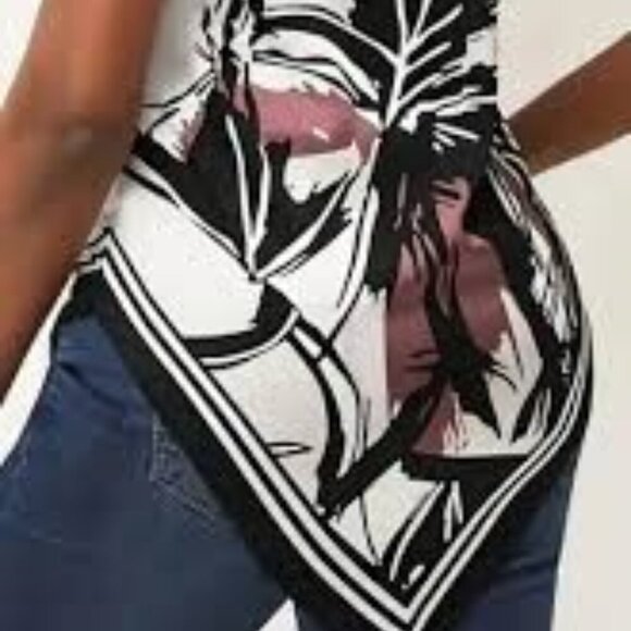 Chic Black and Pink Halter Top 3XL - Picture 4 of 5